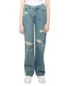Zadig & Voltaire Elio High Rise Distress Jeans In Light Blue In Blue