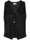 Zadig & Voltaire Emaux Satin Waistcoat-style Top In Black