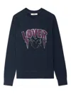 Zadig & Voltaire Womens Encre Rhinestone-embellished Round-neck Cotton-blend Sweatshirt In Blue
