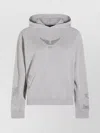 Zadig & Voltaire Embellished Hooded Knitwear With Front Pocket Detail In Gray