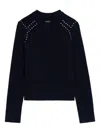 Zadig & Voltaire Embellished-shoulder Crew-neck Sweater In Multi