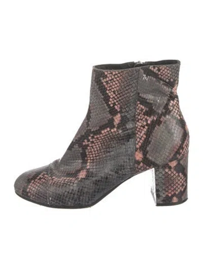 Pre-owned Zadig & Voltaire Embossed Leather Animal Print Boots In Multi