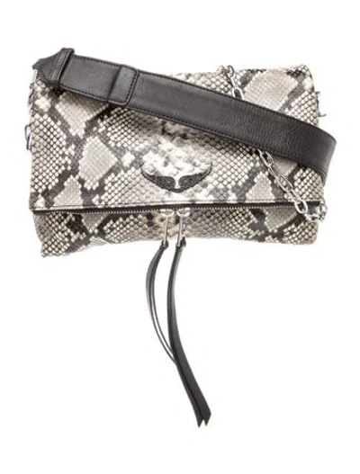 Pre-owned Zadig & Voltaire Embossed Leather Top Handle Bag In Neutral