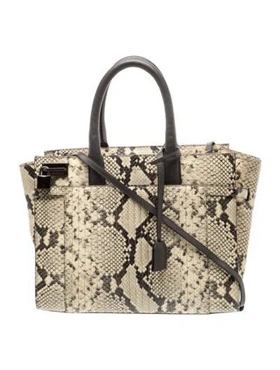 Pre-owned Zadig & Voltaire Embossed Leather Top Handle Bag In Neutrals