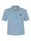 Zadig & Voltaire Embroidered-logo Polo Top In Blue