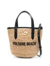 Zadig & Voltaire Embroidered-logo Raffia Beach Bag In Neutrals