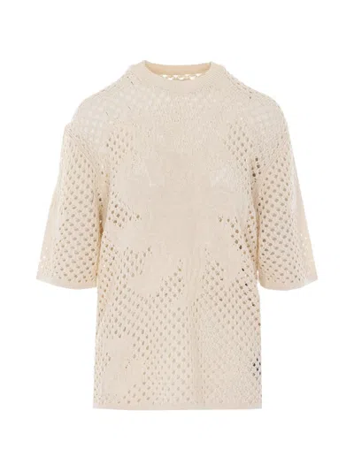 Zadig & Voltaire Embroidered Open-knit T-shirt In White