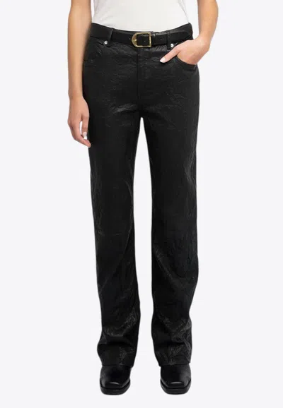 Zadig & Voltaire Evy Leather Flared Pants In Black