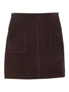 Zadig & Voltaire Brown Jaime Suede Skirt In Brown