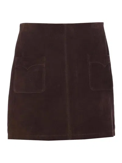 Zadig & Voltaire Brown Jaime Suede Skirt
