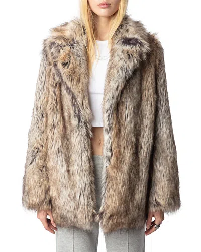 ZADIG & VOLTAIRE FAUNE FAUX FUR COAT