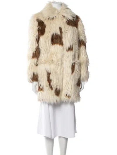 Pre-owned Zadig & Voltaire Faux Fur Animal Print Faux Fur Jacket In Neutral