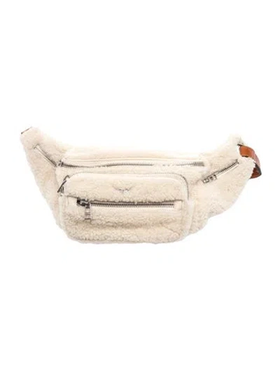 Pre-owned Zadig & Voltaire Faux Fur Belt Bag In Neutrals
