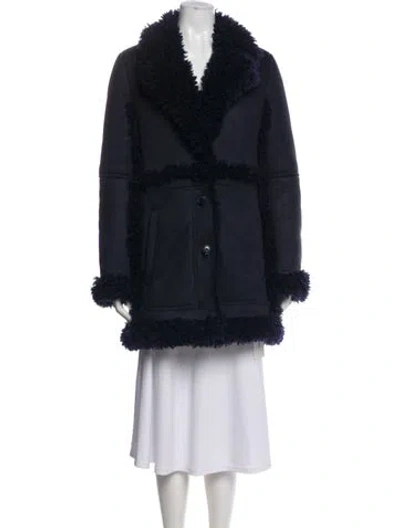 Pre-owned Zadig & Voltaire Faux Fur Coat In Blue