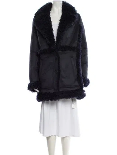 Pre-owned Zadig & Voltaire Faux Fur Coat In Blue
