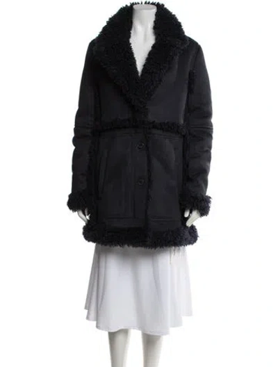 Pre-owned Zadig & Voltaire Faux Fur Coat In Blue