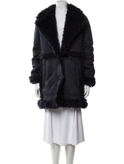 Pre-owned Zadig & Voltaire Faux Fur Coat In Blue