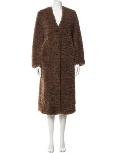 Pre-owned Zadig & Voltaire Faux Fur Coat In Brown