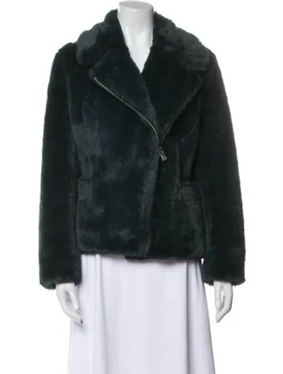 Pre-owned Zadig & Voltaire Faux Fur Coat In Green