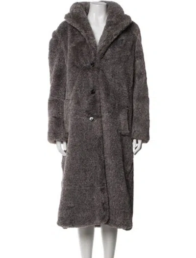 Pre-owned Zadig & Voltaire Faux Fur Coat In Grey