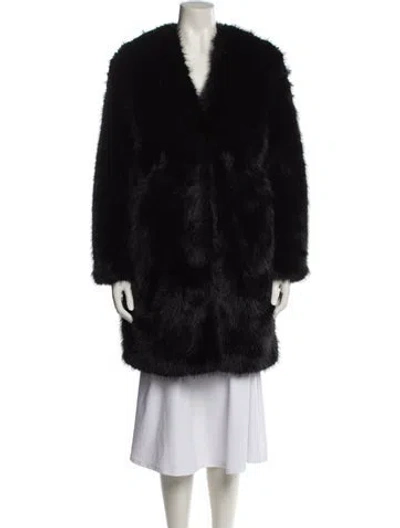 Pre-owned Zadig & Voltaire Faux Fur Coat W/ Tags In Black