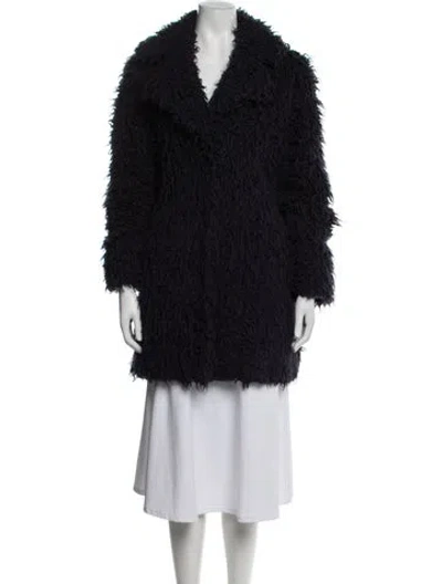 Pre-owned Zadig & Voltaire Faux Fur Faux Fur Coat In Blue