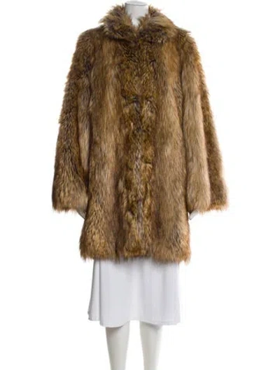 Pre-owned Zadig & Voltaire Faux Fur Faux Fur Coat In Brown