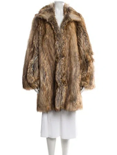 Pre-owned Zadig & Voltaire Faux Fur Faux Fur Coat In Brown