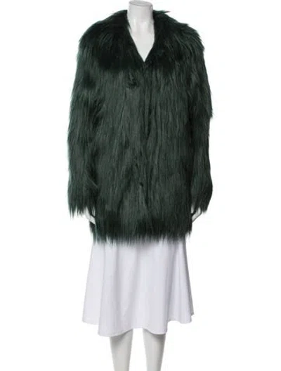 Pre-owned Zadig & Voltaire Faux Fur Faux Fur Coat In Green
