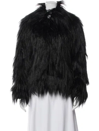 Pre-owned Zadig & Voltaire Faux Fur Faux Fur Jacket In Black