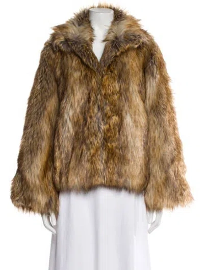 Pre-owned Zadig & Voltaire Faux Fur Faux Fur Jacket In Brown