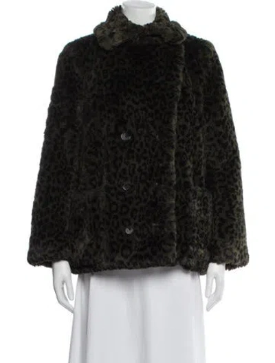 Pre-owned Zadig & Voltaire Faux Fur Faux Fur Jacket In Green