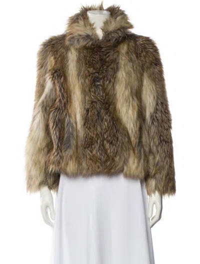 Pre-owned Zadig & Voltaire Faux Fur Faux Fur Jacket In Neutral
