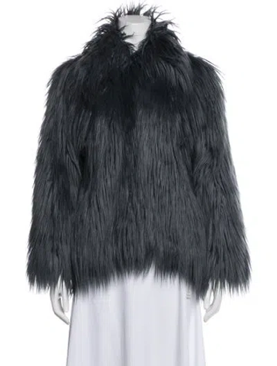 Pre-owned Zadig & Voltaire Faux Fur Jacket In Blue