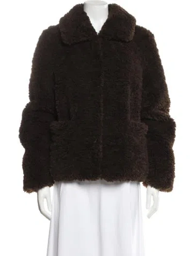 Pre-owned Zadig & Voltaire Faux Fur Jacket In Brown