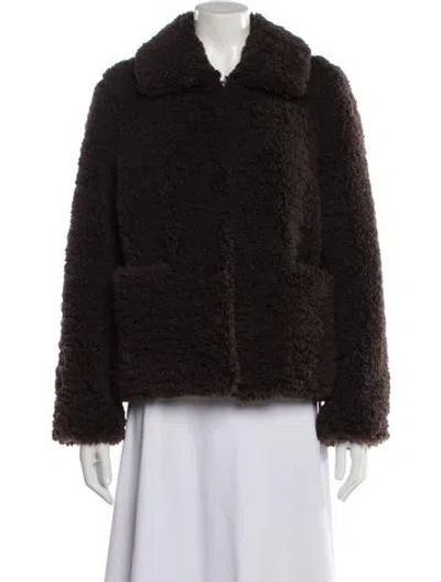 Pre-owned Zadig & Voltaire Faux Fur Jacket In Brown