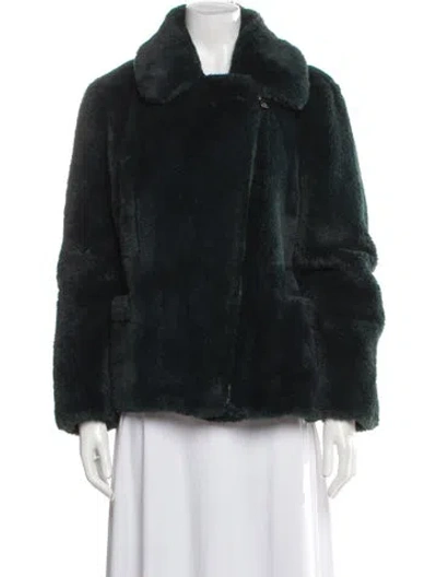 Pre-owned Zadig & Voltaire Faux Fur Jacket In Green