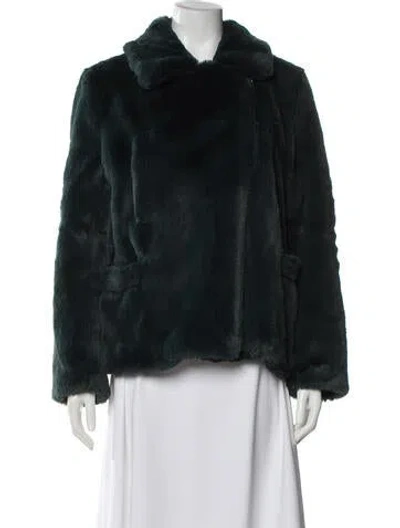 Pre-owned Zadig & Voltaire Faux Fur Jacket In Green
