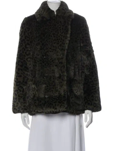 Pre-owned Zadig & Voltaire Faux Fur Jacket In Green
