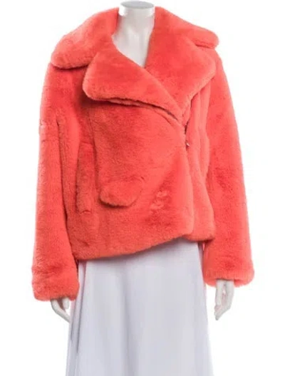 Pre-owned Zadig & Voltaire Faux Fur Jacket In Orange