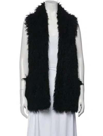 Pre-owned Zadig & Voltaire Faux Fur Vest In Black