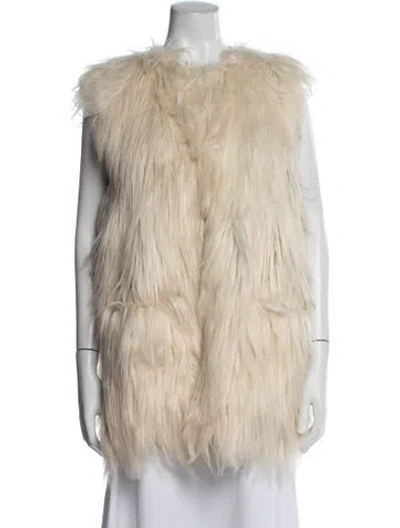 Pre-owned Zadig & Voltaire Faux Fur Vest In Neutral