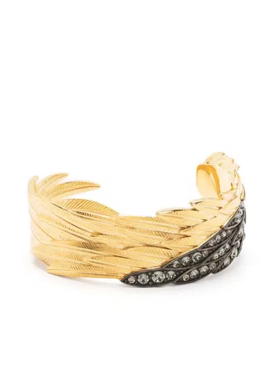 Zadig & Voltaire Feather-detail Cuff Bracelet In Gold