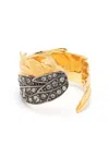 Zadig & Voltaire Feathered Crystal-embellished Ring In Gold