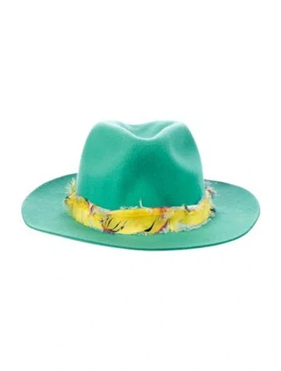 Pre-owned Zadig & Voltaire Felted Wool Fedora In Green