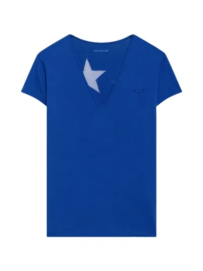 Zadig & Voltaire Fishnet Star-patch T-shirt In Animal Print