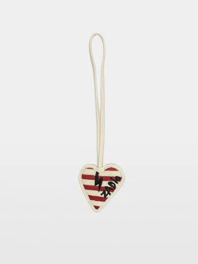 Zadig & Voltaire Flash Heart Keyring In White