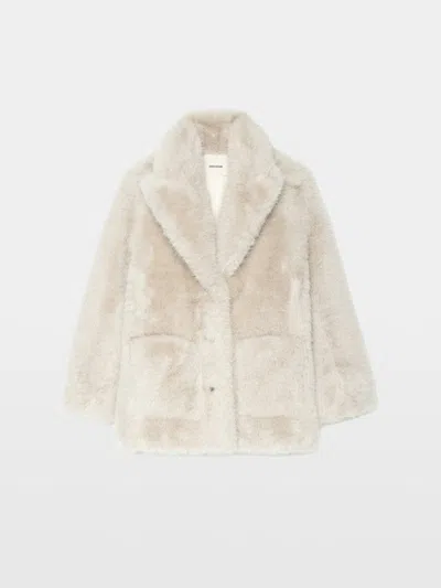 Zadig & Voltaire Fleur Faux Fur Coat In Neutral