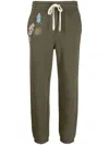 Zadig & Voltaire Floral-embroidered Jersey Track Pants In Green
