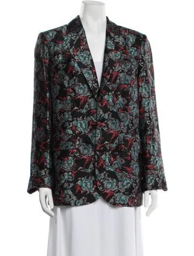Pre-owned Zadig & Voltaire Floral Print Blazer In Black